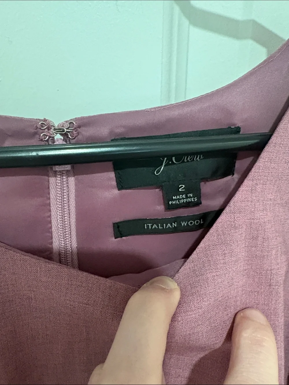J. Crew Mauve Midi Sheath Dress with Puff Sleeves
